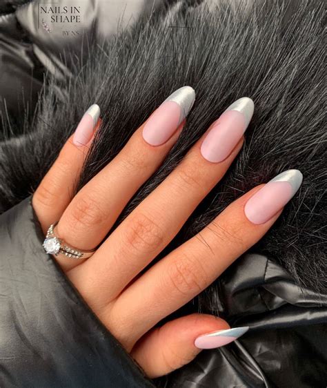 pearl chrome french tip|cool girl french tip nails.